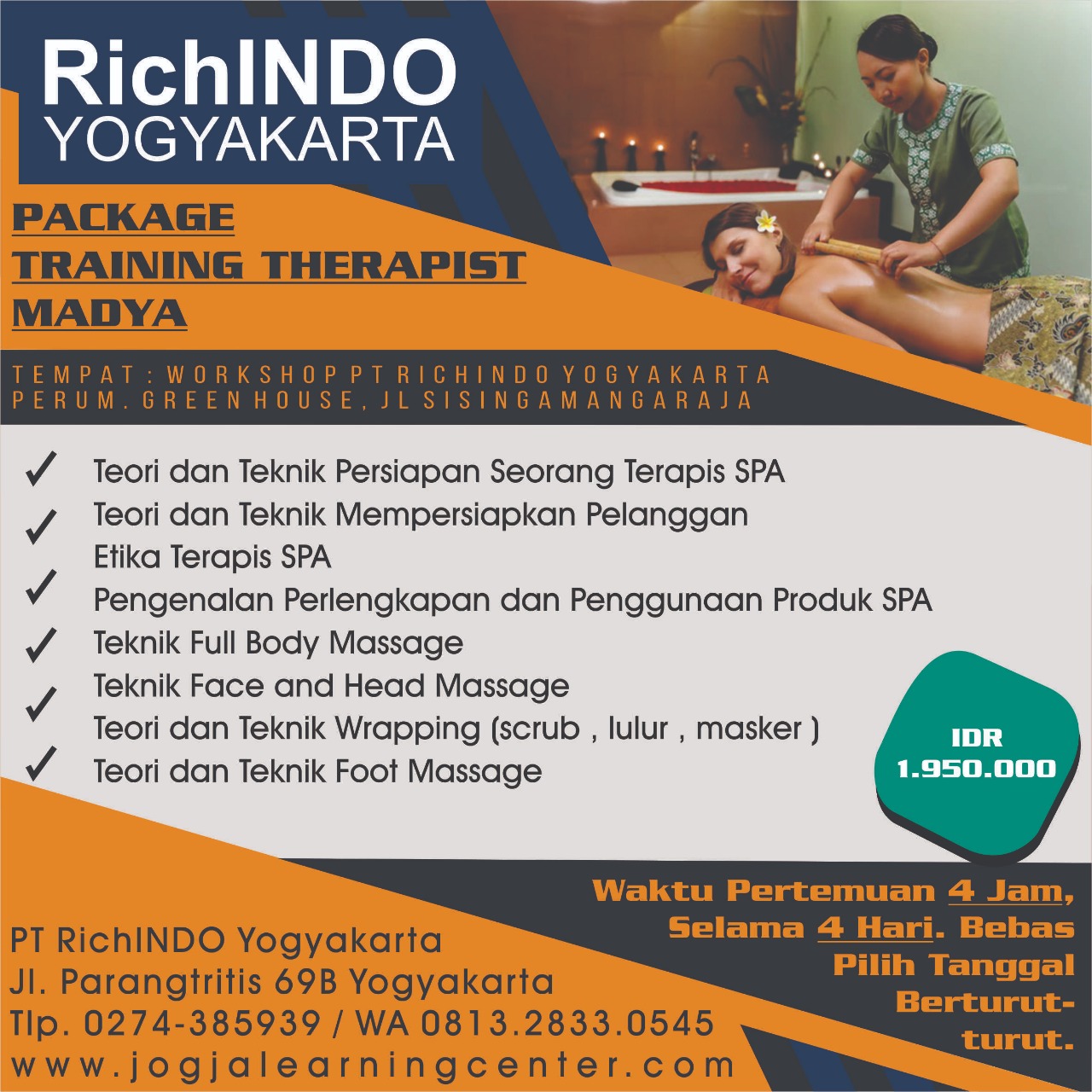 Pelatihan Privat Package Training Therapist Madya