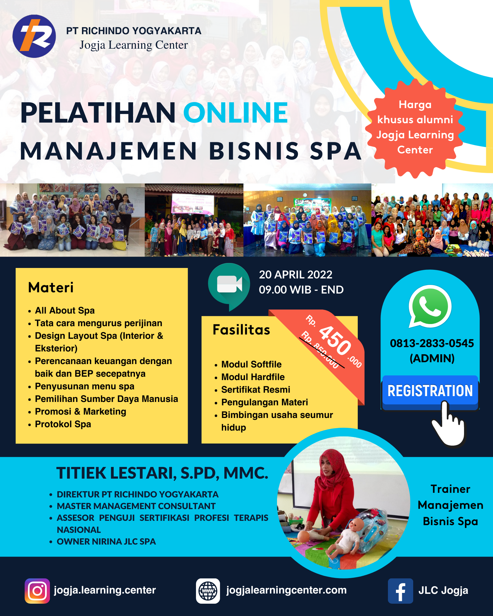 Pelatihan Manajemen Bisnis Spa Mom Baby and Kids Spa Bulan April 2022